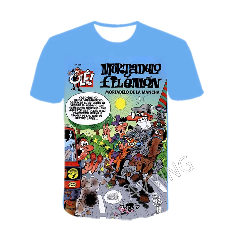 Stylish 3D Print Mortadelo y Filemón Graphic Casual T-Shirts - Unisex Harajuku Hip Hop Tops