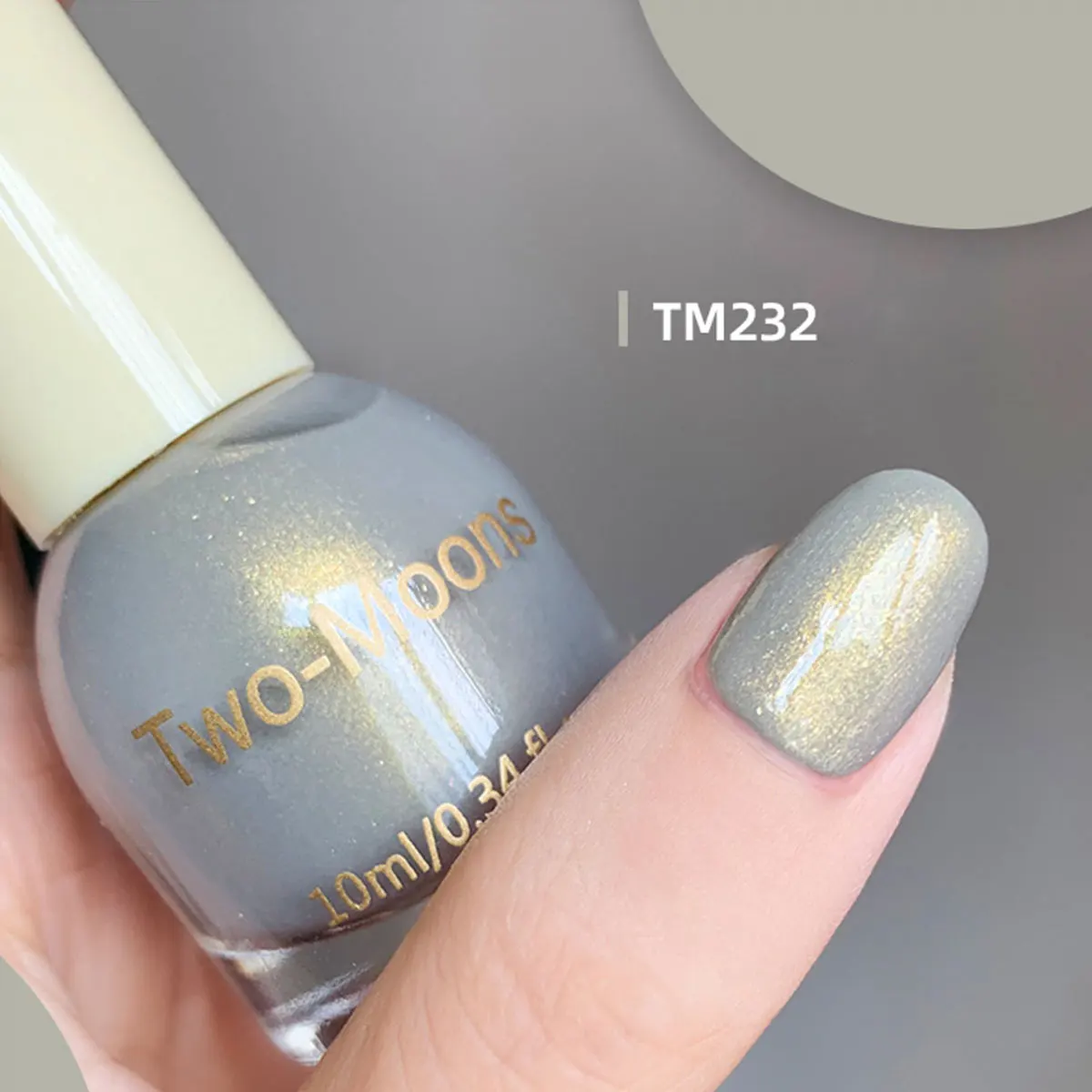 TWO-MOONS Aurora Nail Polish Series 10ml No-bake Semi Permanent With Polarization Light Fine Flash Natural Dry Nail Polish 2