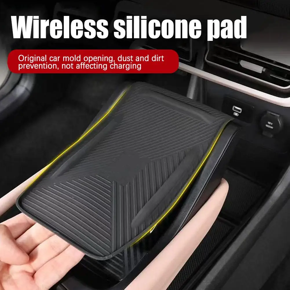 Auto Center Console Wireless Charging Mat For BYD Seagull Anti Skid Silicone Pad Car Interior Decoration Accessories