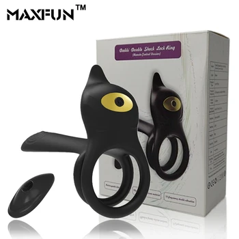 New Couples Delay Ejaculation Penis Vibrator With Double Cock Ring Nipples Massager Adult Sex Toys for Men Clitoris Stimulator 6