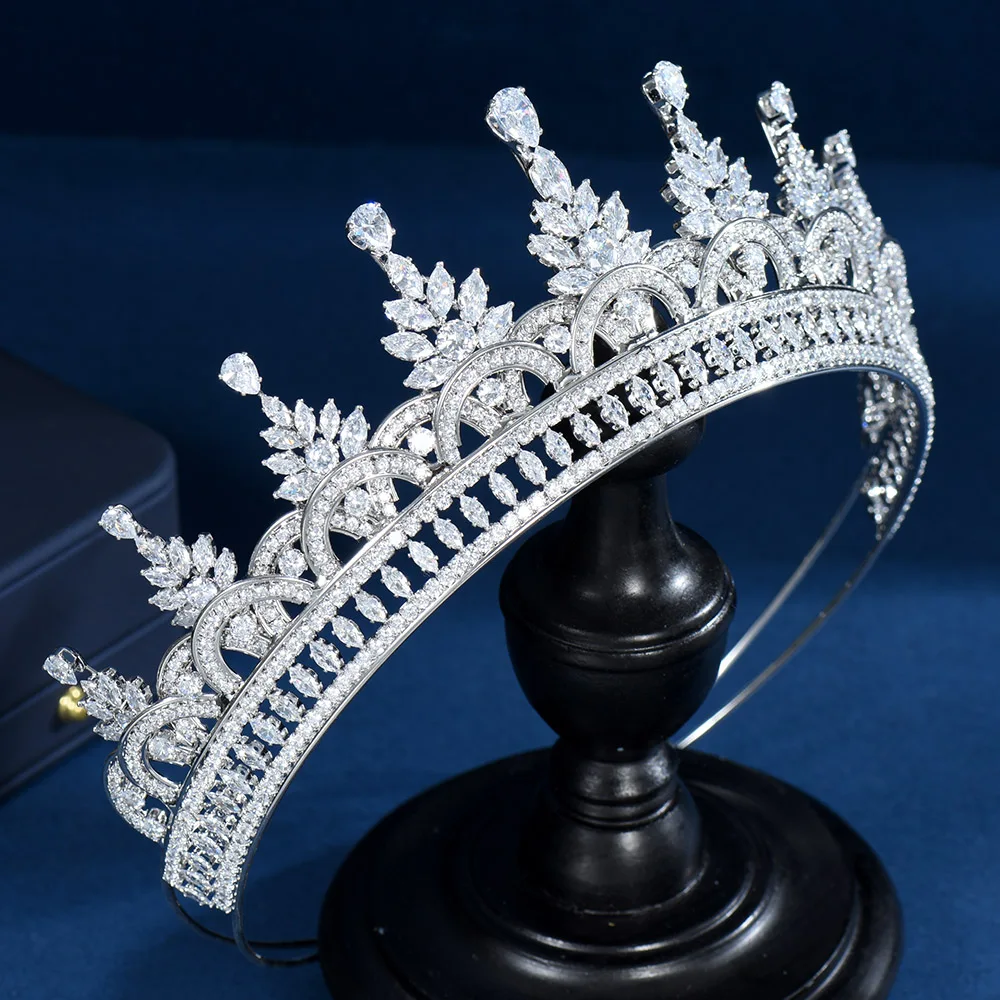 

Fashion New Bridal Classical Couronne De Mariage Crowns Luxury Cubic Zircon Wedding Party Big Crown for Women Jewelry C-06