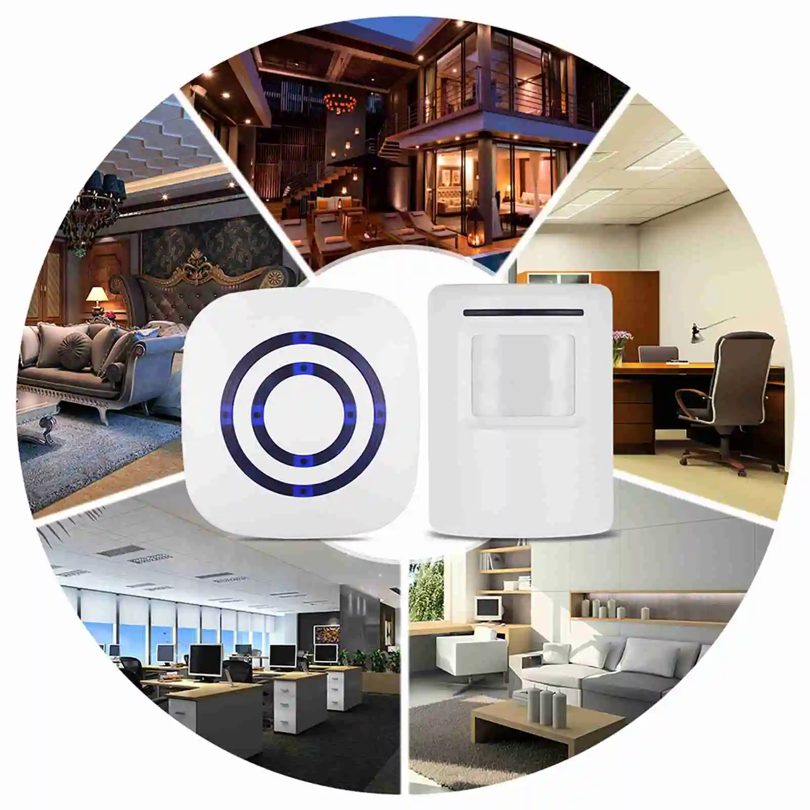 스마트 도어벨 38가지 벨소리 가정용 무선 적외선 인체감지 센서 도어벨 (상점용) 무선 도어벨 수신기