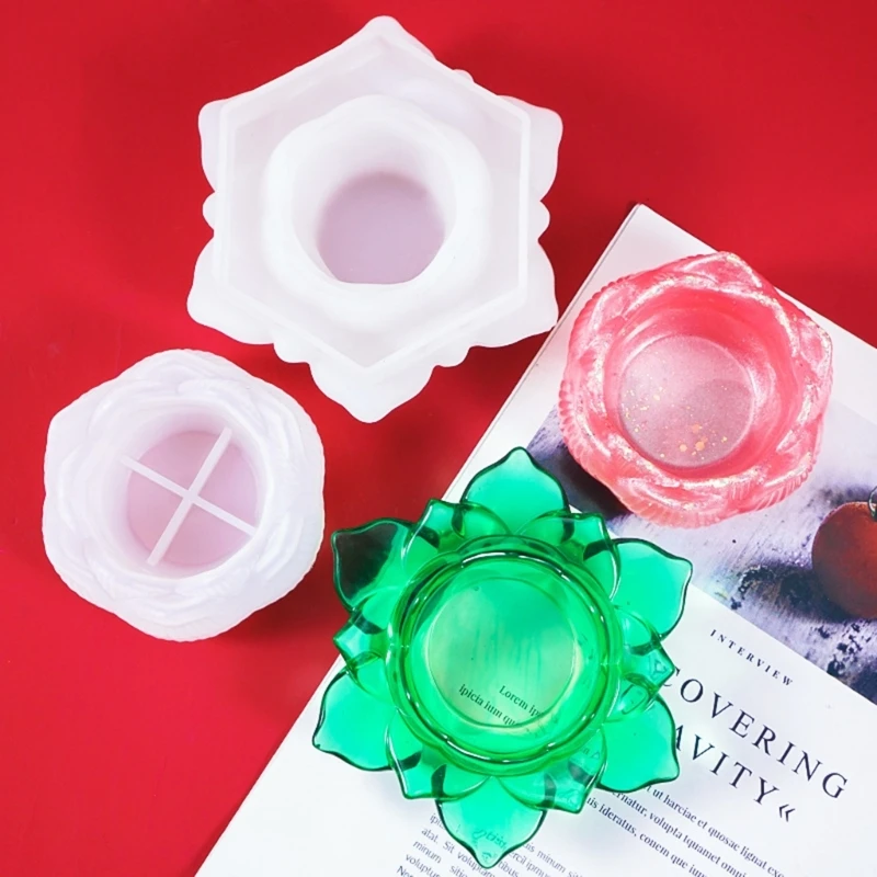 

Lotus Leaf Storage Base Box Lotus Candlestick Silicone Mold Holder Plaster Mirror Silicone Molds for Epoxy Resin