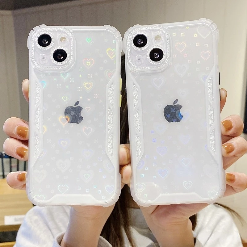 IPhone Flash Diamond Case Love Scrub for 11 12 13 Pro MAX MINI X XS XR 7 8 PLUS Soft Silicone smiley |