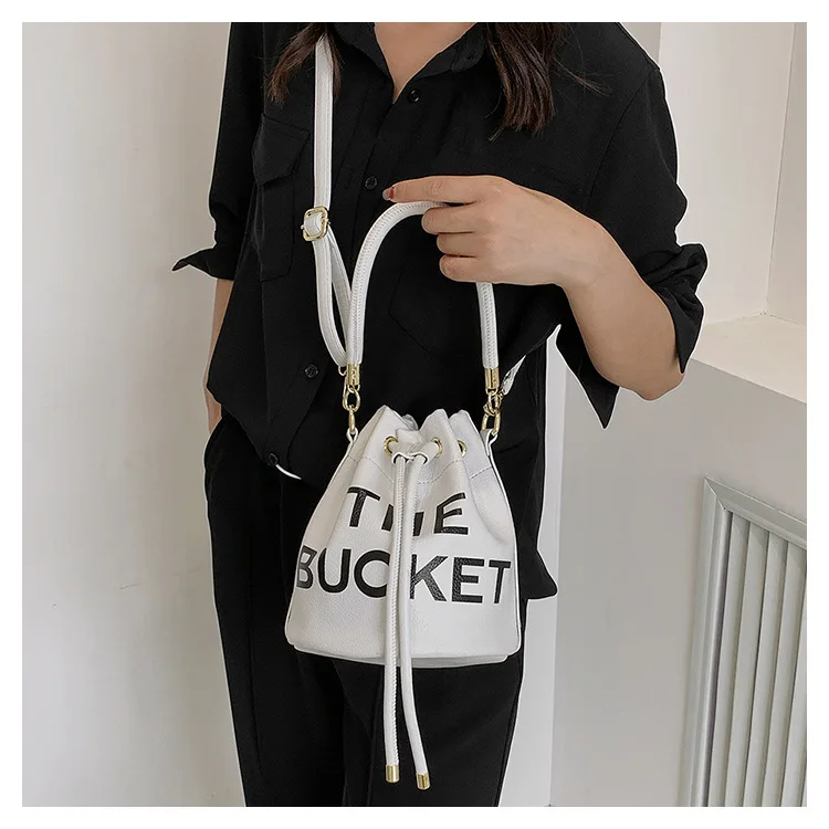Spring New Fashion Letter PU Leather Bucket Bag - Fashion Styling 1