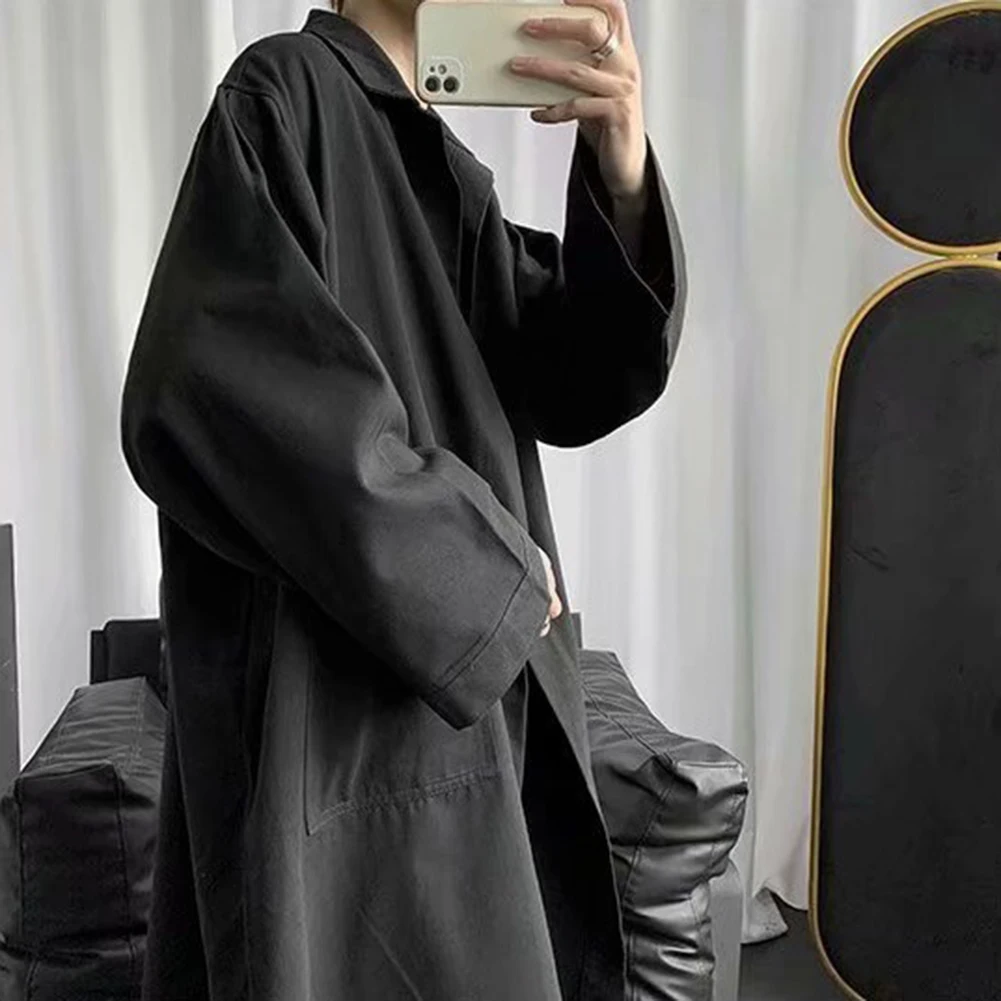 

Streetwear Coat Cloak Abrigo Fashio For Daily For Holiday For Vacation Hip Hop Korean Long Trench Coat Fashion