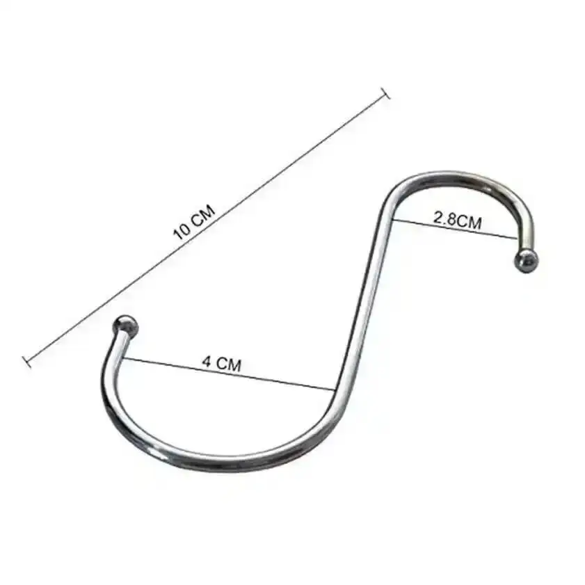 10 Stück hochwertige Premium-Haken in S-Form, 10er-Pack, größer, rund, aus poliertem Edelstahl – Detail 5