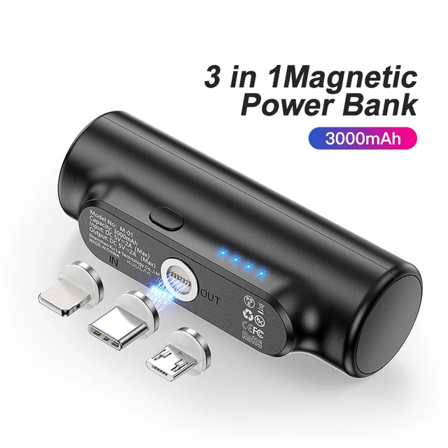 Magnetic Capsule Power Bank 3000mAh Mini Charger PowerBank For Xiaomi iphone  Emergency Mobile Portable Magnetic External Battery - AliExpress