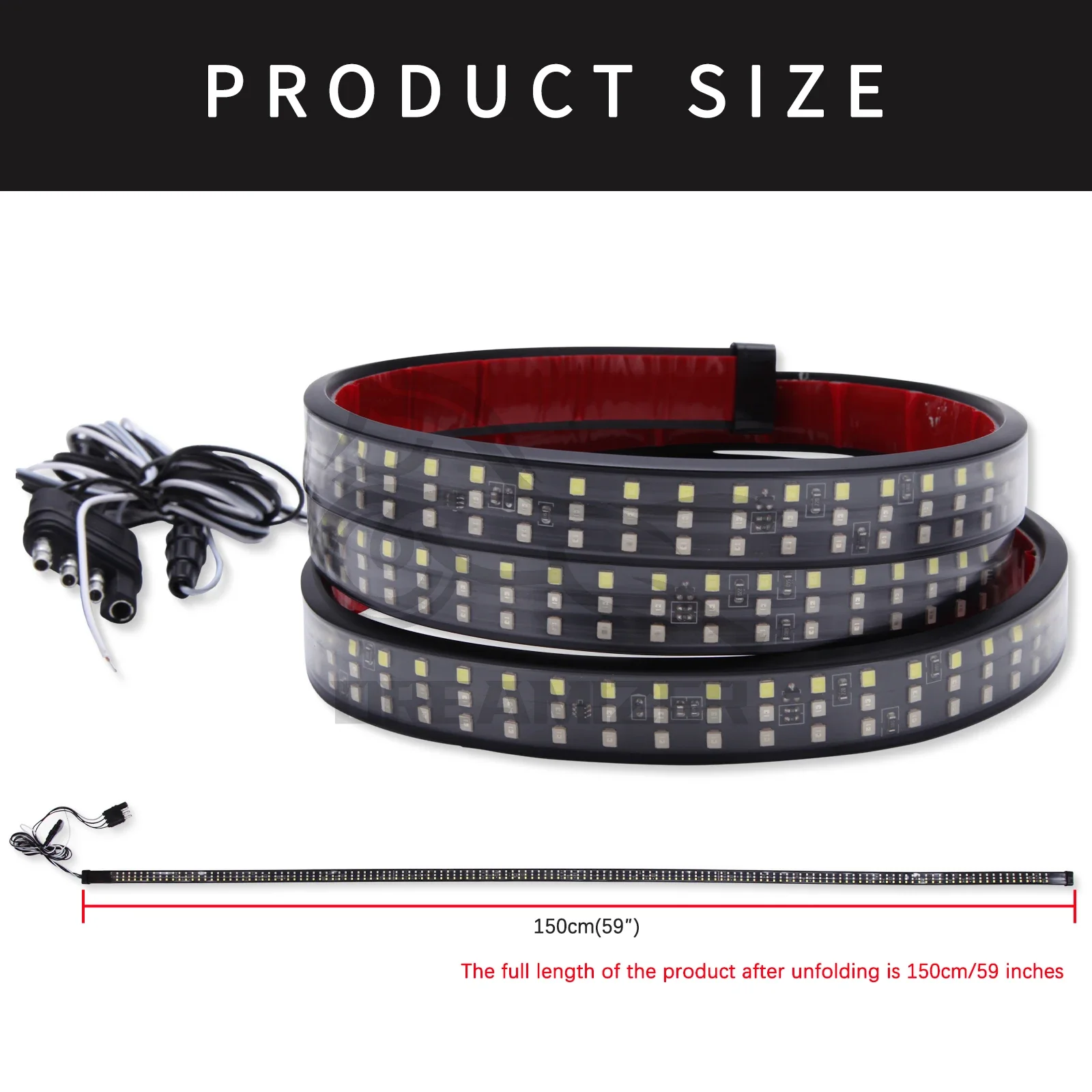 60" Tailgate LED Strip Bar Brake Turn Signal Tail Light LED Tailgate Light Bar Brake Backup Running Strip Led Lights