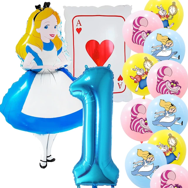 Alice nel paese delle meraviglie grande Poker 32 pollici numero palloncino  Set rosa blu regali della ragazza decorazione della festa di compleanno  forniture per Baby Shower - AliExpress