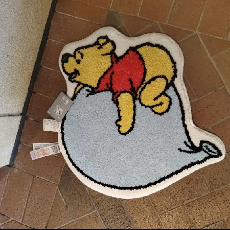 Disney Winnie the Pooh Kawaii Cartoon Anime Faux Cashmere bedroom Carpet Bathroom Entrance doormat Non-slip Mat Plush Mat Kid 2