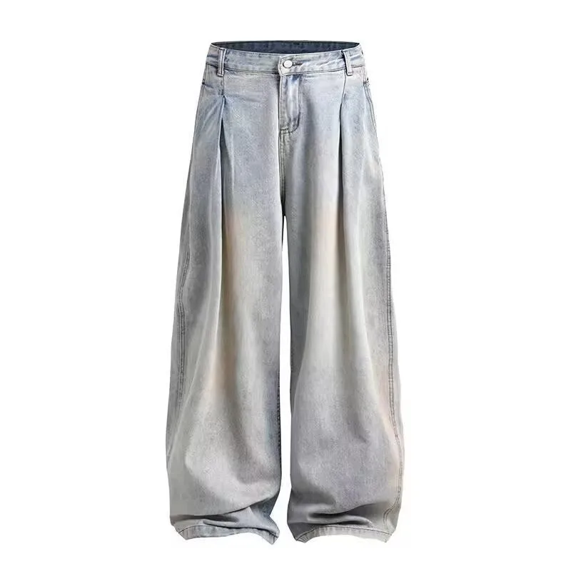 Y2K Harajuku Gradient Vintage Washed Baggy Jeans Women Streetwear Punk Hip Hop Loose Casual Joker High Waist Wide Leg Denim Pant 5