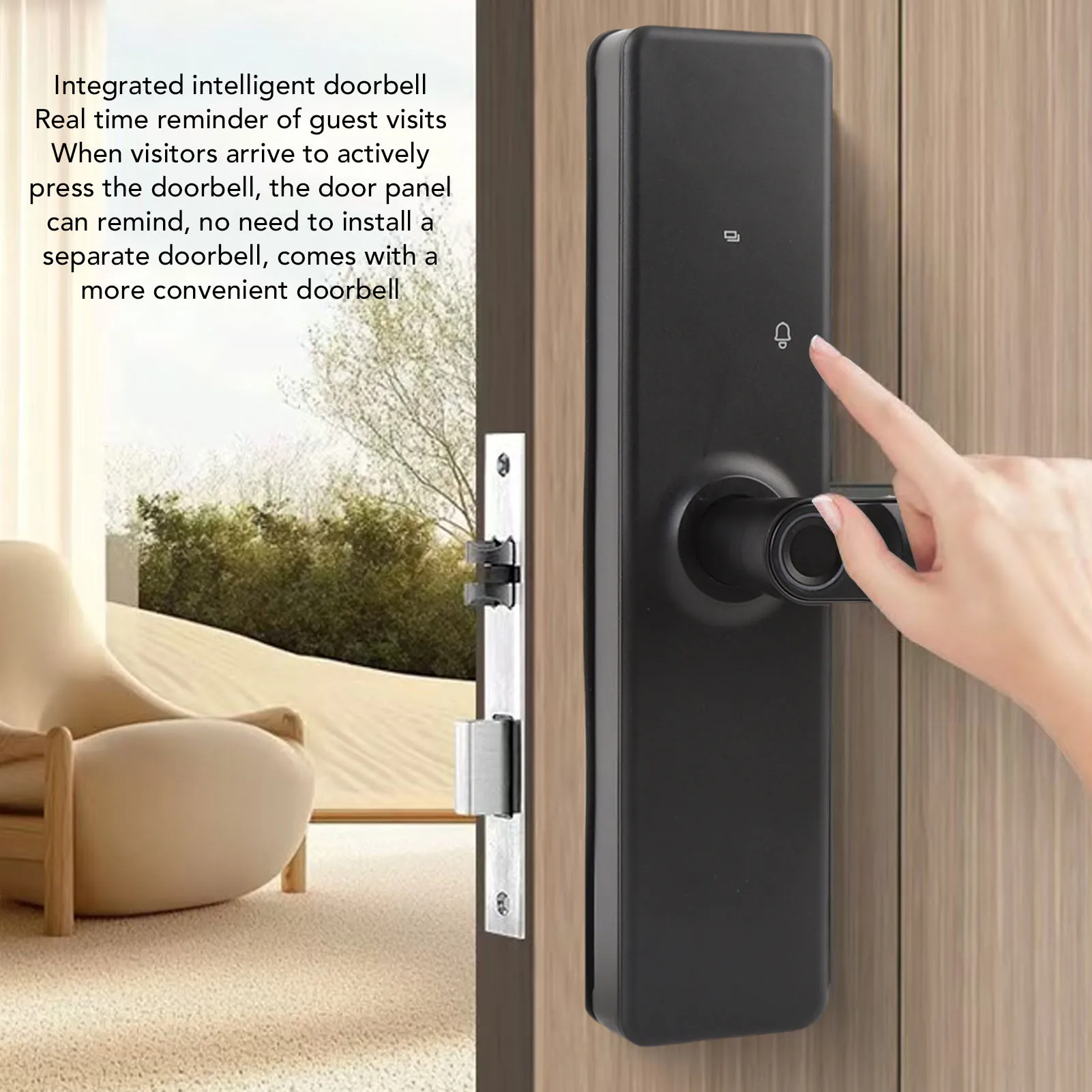 Fingerprint Smart Lock Smart Lock with Handle IC Cards Keys Password Fingerprint Security Entry Lock for Home Apartments