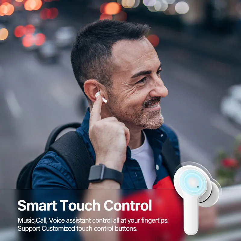 Auscultadores sem Fio Bluetooth 5.1 Fones de Ouvido Tws Drivers 40h Longo Playtime Carregamento Rápido Mic Enc hd Chamada Earbuds 72 Milímetros Qcy-t13 - Image 6