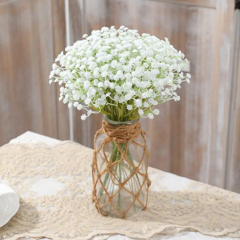 5/10Pcs Babys Atem Künstliche Blumen Kunststoff Gypsophila DIY Blumensträuße Für Handgemachte Hochzeit Dekoration Party Home Room Decor – Detail 4