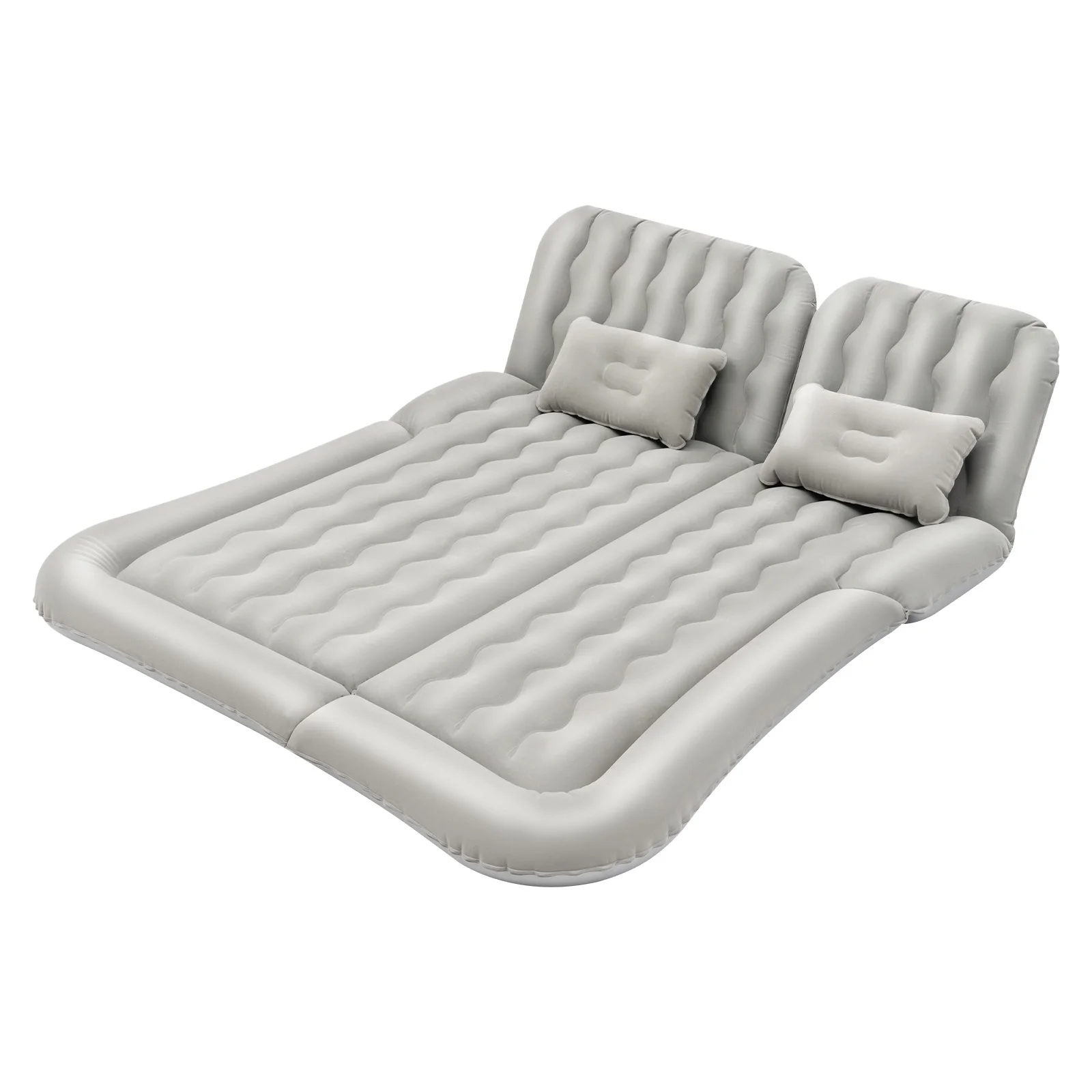 2 In 1 Multifunction Inflatable Travel Mattress PVC Flocking Soft Sleeping Rest Cushion for Car SUV Home Travel Picnic Camping