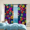 2Pcs Boho Chic Geometric Window Curtain Rod Pocket Polyester Material Drapes For Bedroom And Various Rooms Contemporary Style 1