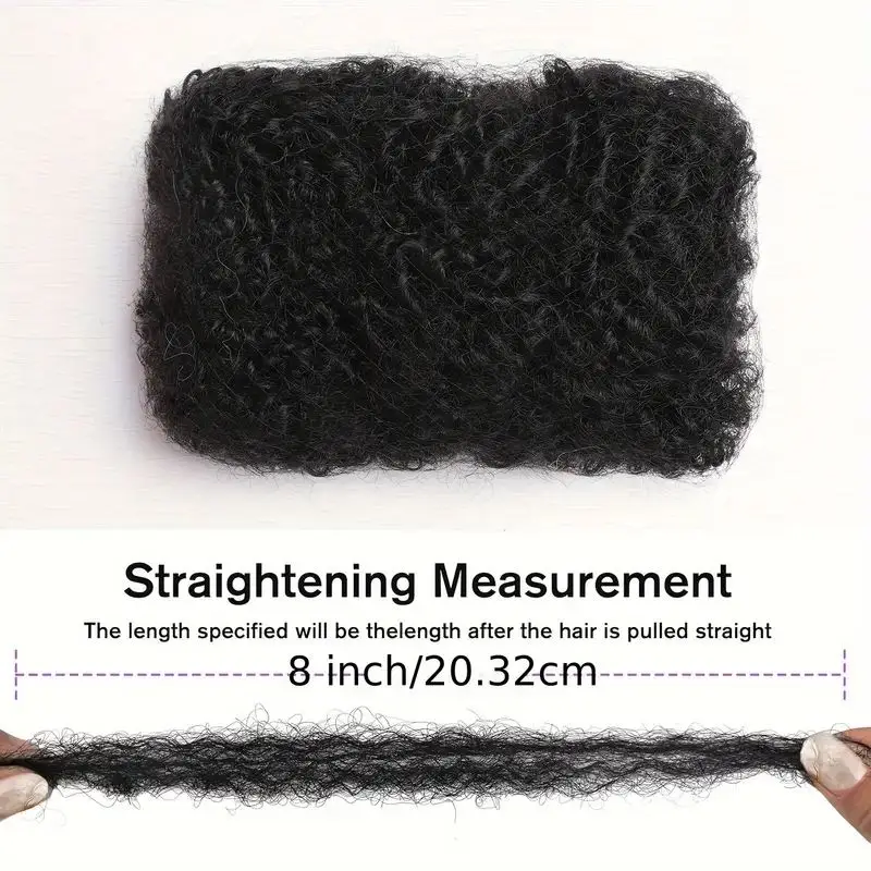 8inch 30g/pc Afro Kinky Bulk Human Hair For Dreadlock Extensions Afro Kinky Curly Hair Bulk, Repair Locs,Twist,Braiding,crochet 2