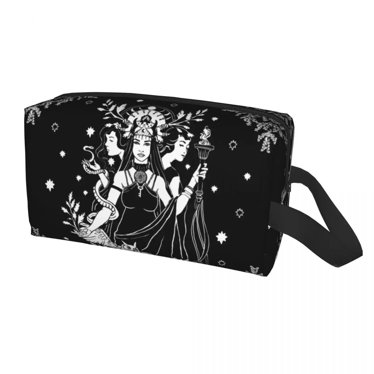 

Hekate Triple Goddess Makeup Bag Women Travel Cosmetic Organizer Kawaii Goth Occult Halloween Witch Storage Toiletry Bags