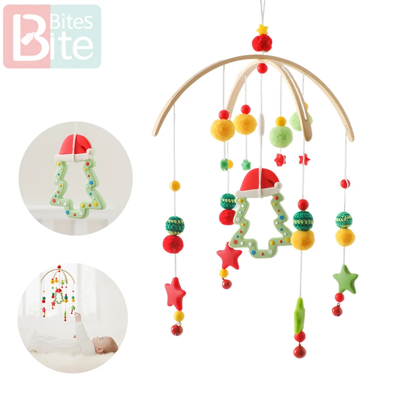 

Baby Rattle Christmas Toy Mobile 0-12 Months Wooden Newborn Music Bell Hanging Toys Holder Bracket Infant Crib Festival Toys