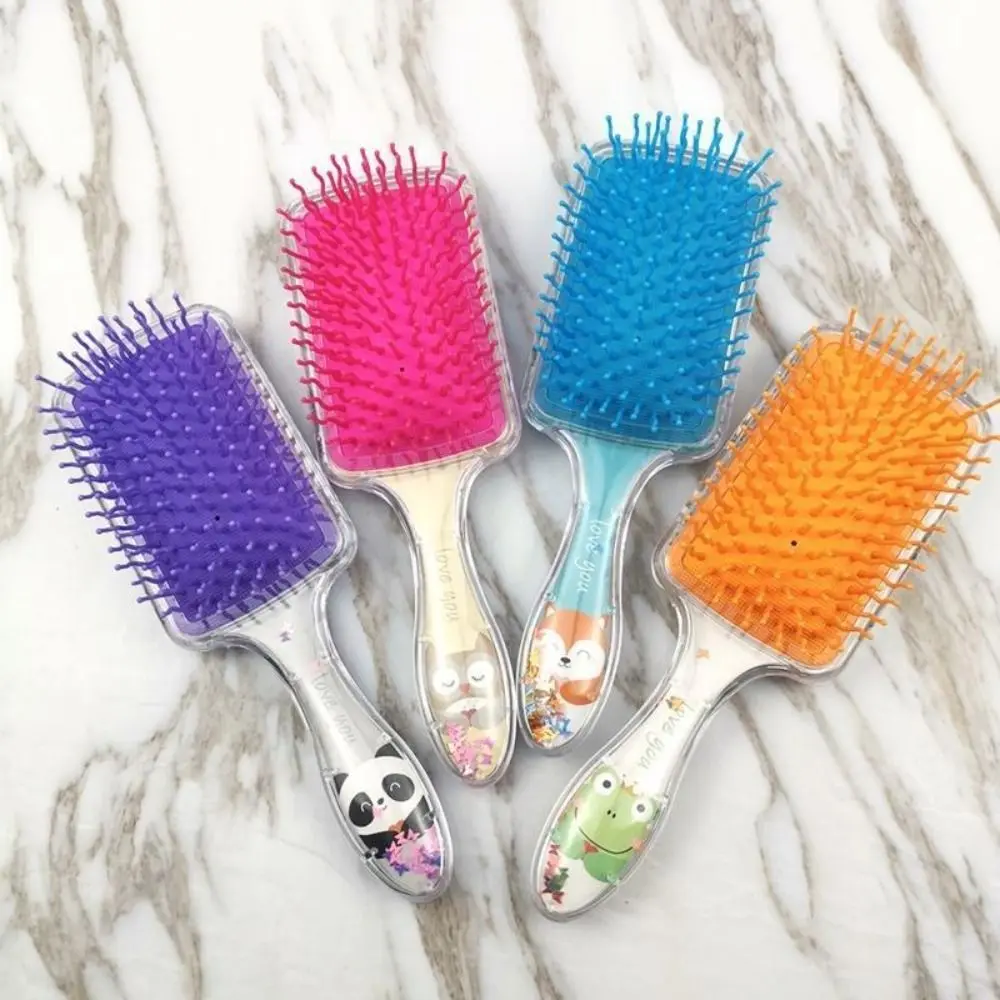 

Quicksand Cartoon Hair Brush High Quality Sequins ABS Airbag Comb Styling Tools Hair Comb Wet and Dry Hair