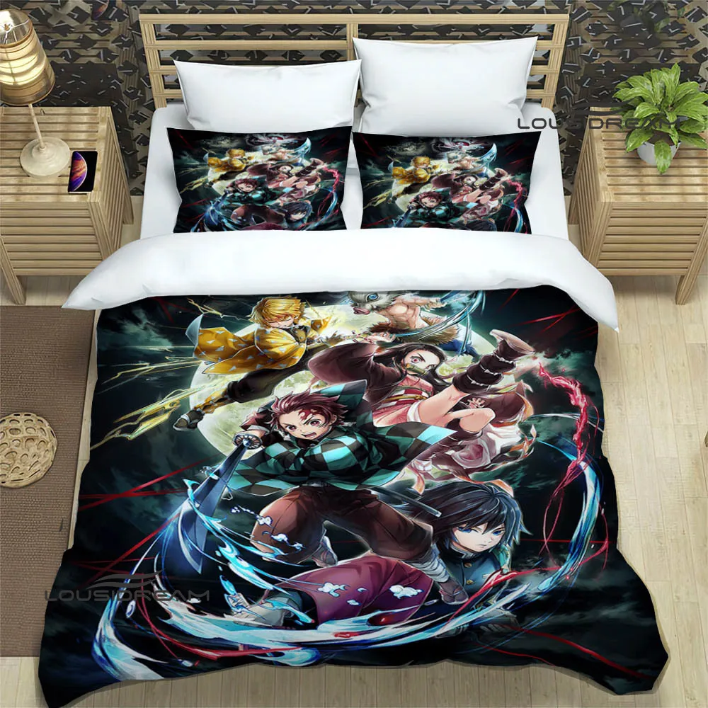 Demon Slayer Printed Bedding Sets exquisite bed supplies set duvet cover bed comforter set bedding set luxury birthday gift 5