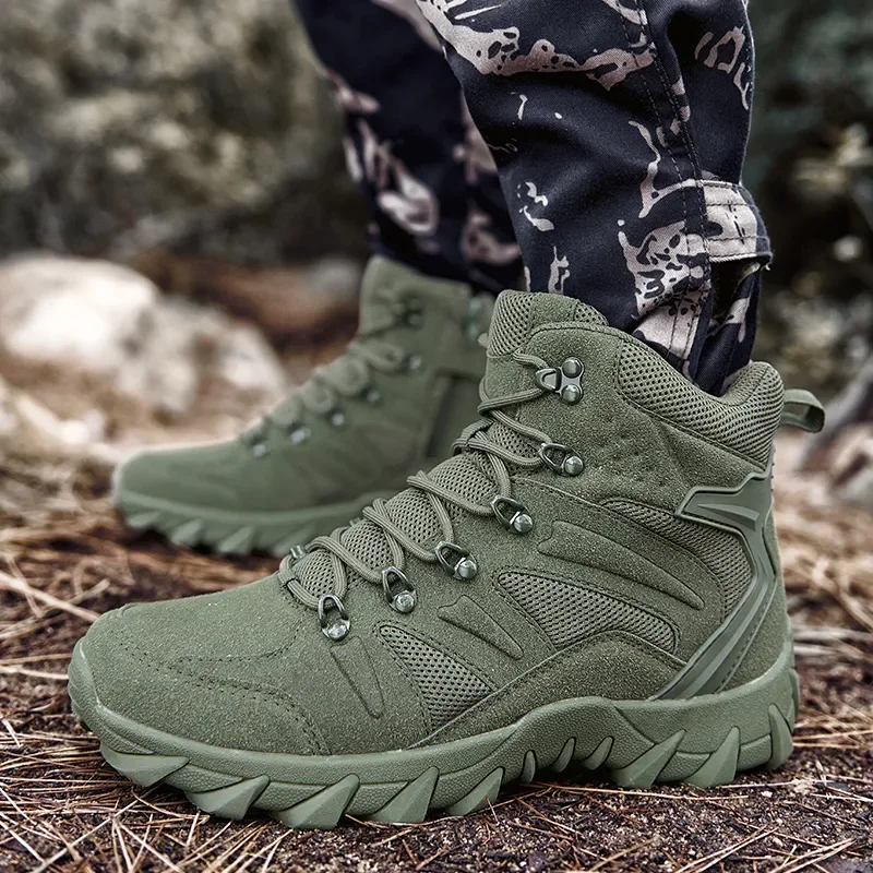 Men Boots Outdoor Combat Ankle Boot Tactical Boots for Man Anti-Slip Motocycle Boots Climbing Hiking Shoes Boots
