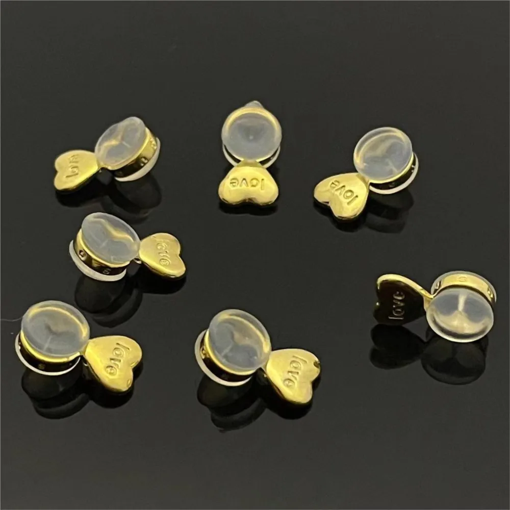 10Pcs Silicone Heart Love orecchino sollevatori regolabili Ear Backs Stopper dadi ipoallergenici supporto per lobi dell'orecchio risultati dei monili