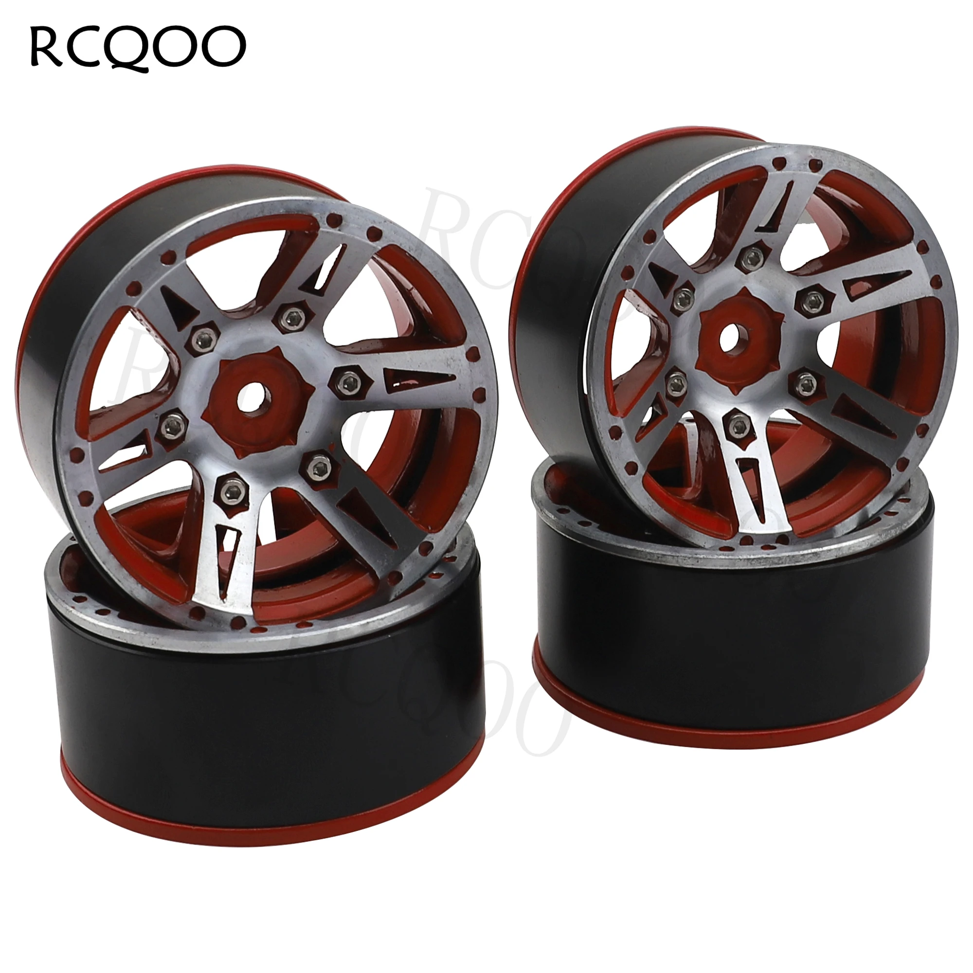 

Metal 1.9 Inch Beadlock Wheel Hub Rims Width 26mm 6-Spoke Wheel Rim for Axial TRX4 D90 Tamiya CC01 1/10 RC Crawler