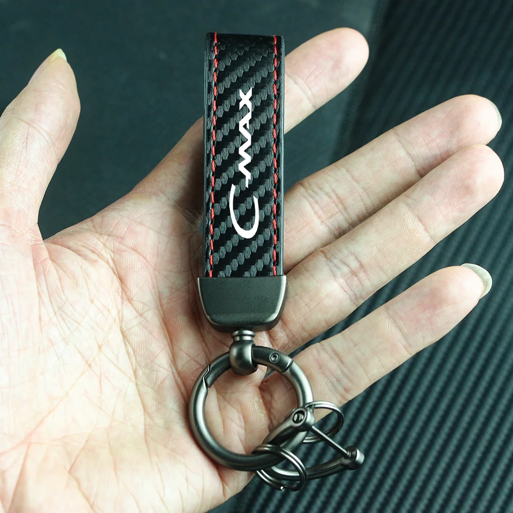 Portachiavi Auto In Fibra Di Carbonio Per Ford - Regalo Personalizzato Per Edge, EcoSport, C-Max, Escape, Colore Rosso