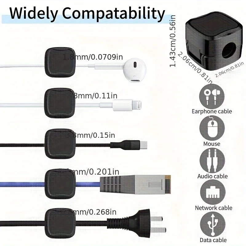 Magnetic Cable Clip Organizer Self-Adhesive Cord Holder Anti-Slip Desktop Cable Management Hidden Charging Support 6/18pcs cable organizer desk organizer storage organizer