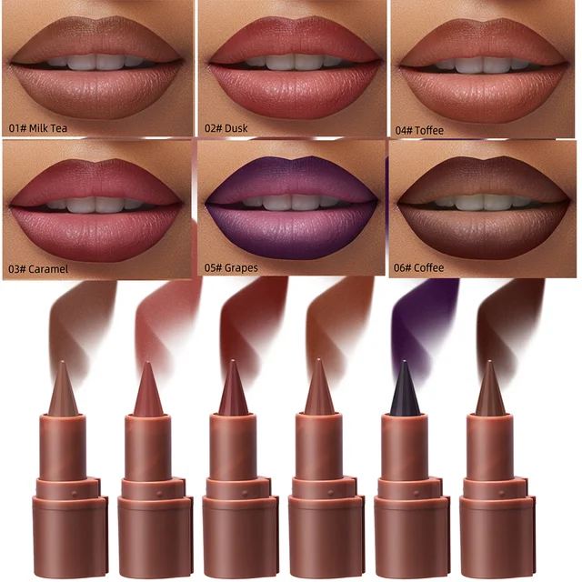 Tapered Gradient Lip Liner Matte Black Brown Velvet Lipstick Waterproof Non Sticky Contouring Tint Lipliner Crayon Lip Makeup 1