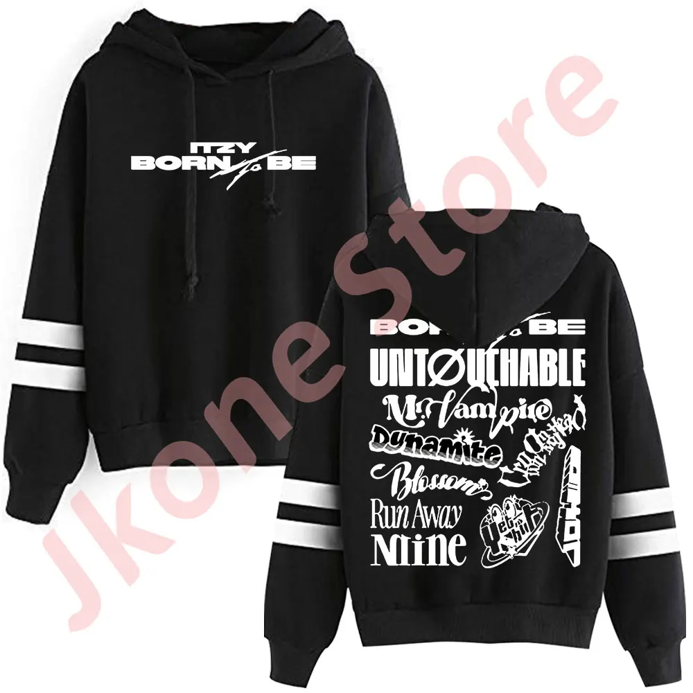 

KPOP ITZY Born to Be Tour Merch Pullovers New Logo Hooded Women Men Fashion Casual Long Sleeve Sweatshirts