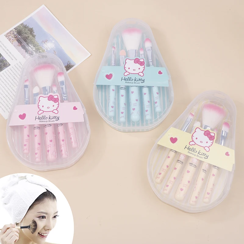 

Sanrio набор кистей для макияжа Hello Kitty аниме модные ювелирные изделия Румяна бровей губ теней кисть для век Косметические Инструменты подарок для девочек с коробкой