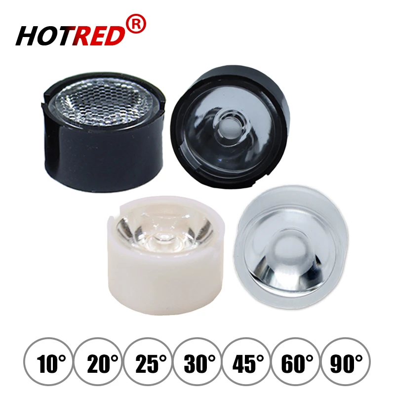 LED 렌즈 1W 3W 3030 XPE 3535 13mm 10 20 30 45 60 90도 홀더 방수 XPG 3030 칩 다이오드 클리어 비드 Plano 통합 렌즈