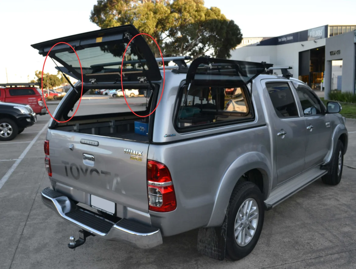 Rear Window Glass Struts for Toyota Hilux Hardtop Canopy 20042015
