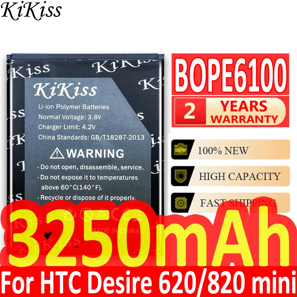 

KiKiss Smart Phone Battery BOPE6100 For HTC Desire 620 D620G/H/U Desire 820 mini D820MU D820MT D820X 820mini Batteries 3250mAh