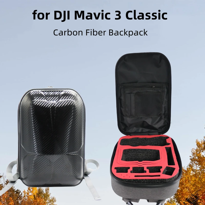 For DJI Mavic 3 Classic Carbon Fiber Backpack Drone Case Compatible