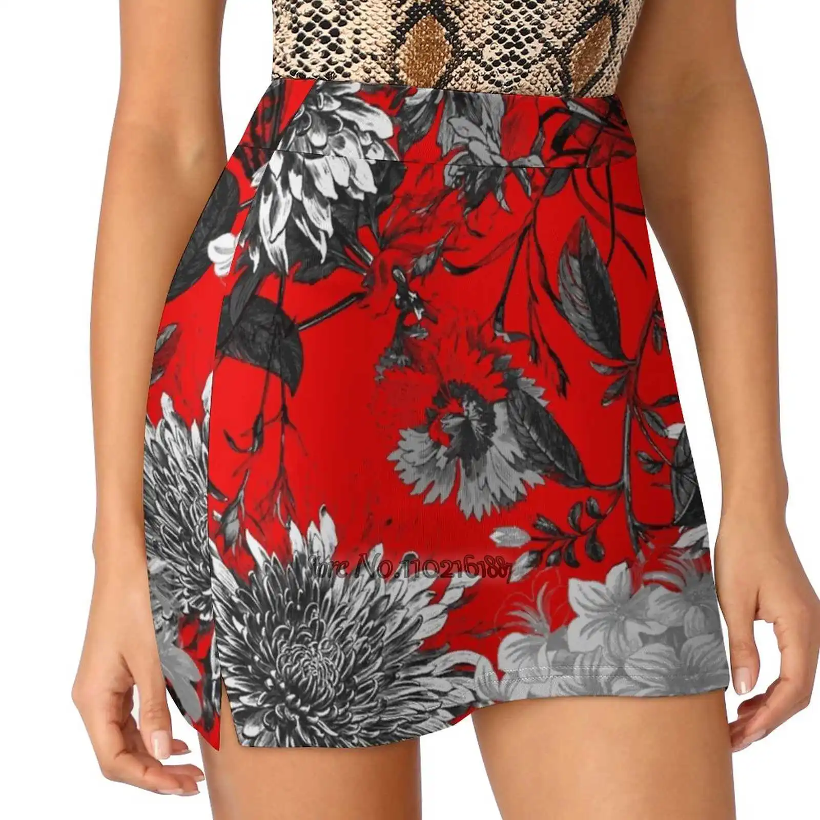 

Vintage Garden Viii Women Mini Skirt Two Layers With Pocket Skirts Sport Fitness Running Skorts Tropical Garden Forest Jungle