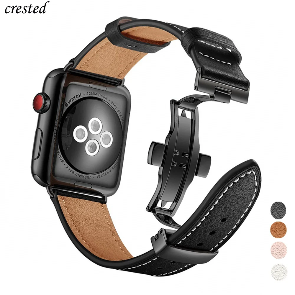 

Genuine Leather Strap For Apple watch band 45mm 41mm 44mm 40mm 42mm 38mm 44 correa bracelet iWatch series 3 4 SE 6 7 strap 45 mm