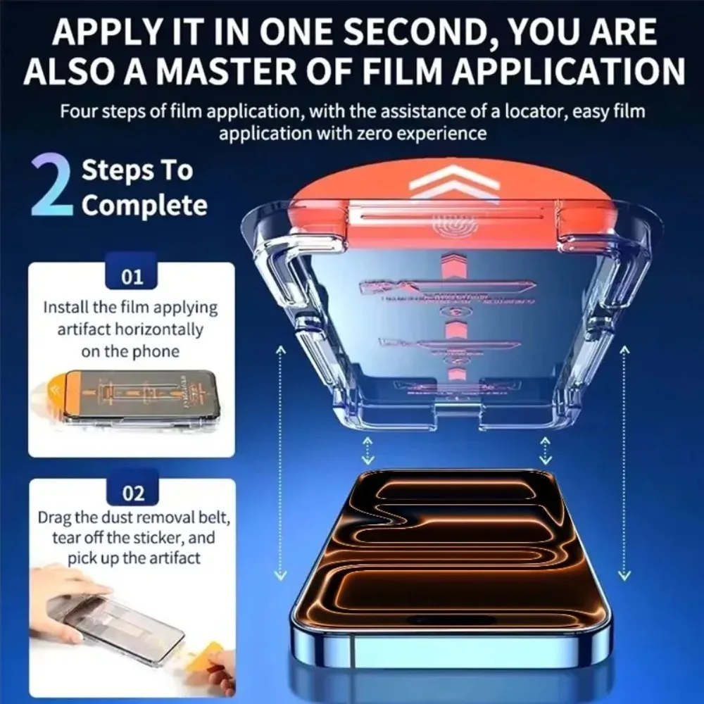 2Pcs Anti Spy Screen Protector For iPhone 17 16 15 14 Pro Max Air 16e 13 12 11 Pro 15 14 Plus XS XR One Click Easy Install Glass
