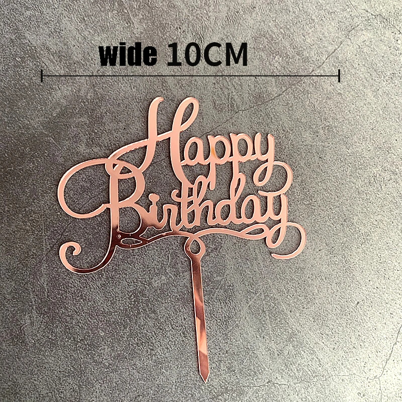1 PCS Happy Birthday Cake Side Acrylic Decoration Anniversary Topper cake decorating tools
