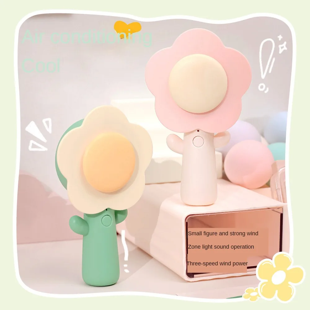 

Handheld Fan Cute Leafless Portable Usb Charging Wholesale Portable Air Conditioning Mini Fan Sunflower Cartoon Fan Summer