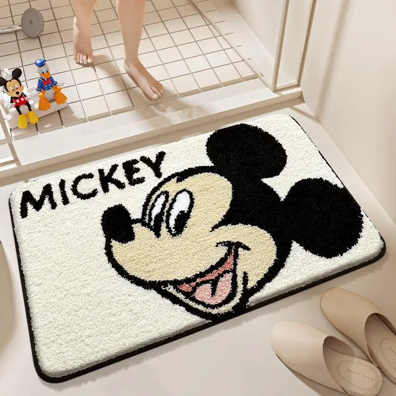 Disney Mickey Mouse Cushion Pillow Kawaii Cartoon Anime Faux Cashmere Carpet Bathroom Non-slip Mat Cute Plush Mat Gift for Kid 5