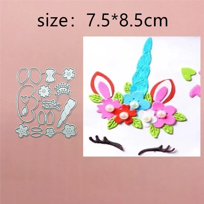 

Unicorn Flower Metal Cut Dies Stencils for Scrapbooking Stamp/Photo Album Decorative Embossing DIY Paper Cards