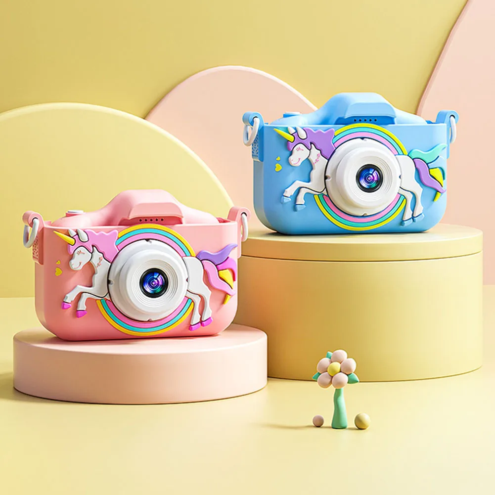 실리콘 케이스가 있는 휴대용 어린이 디지털 비디오 카메라, 카메라, 2.0 인치 IPS 스크린, 1080P HD, 소년 소녀, 7-12 세, 96MP
