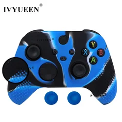 Colorful Protective Silicone Controller Skin with ThumbStick Grip Caps (Blue Camo)