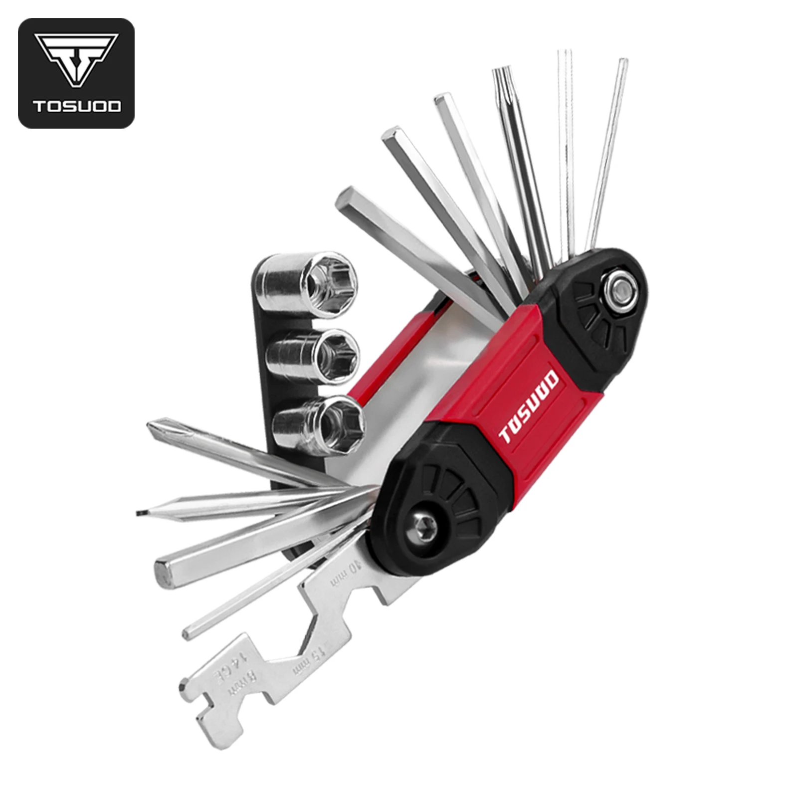 TOSUOD 16 in 1 Bike Repair Tools Portable Multifunctional Wrench