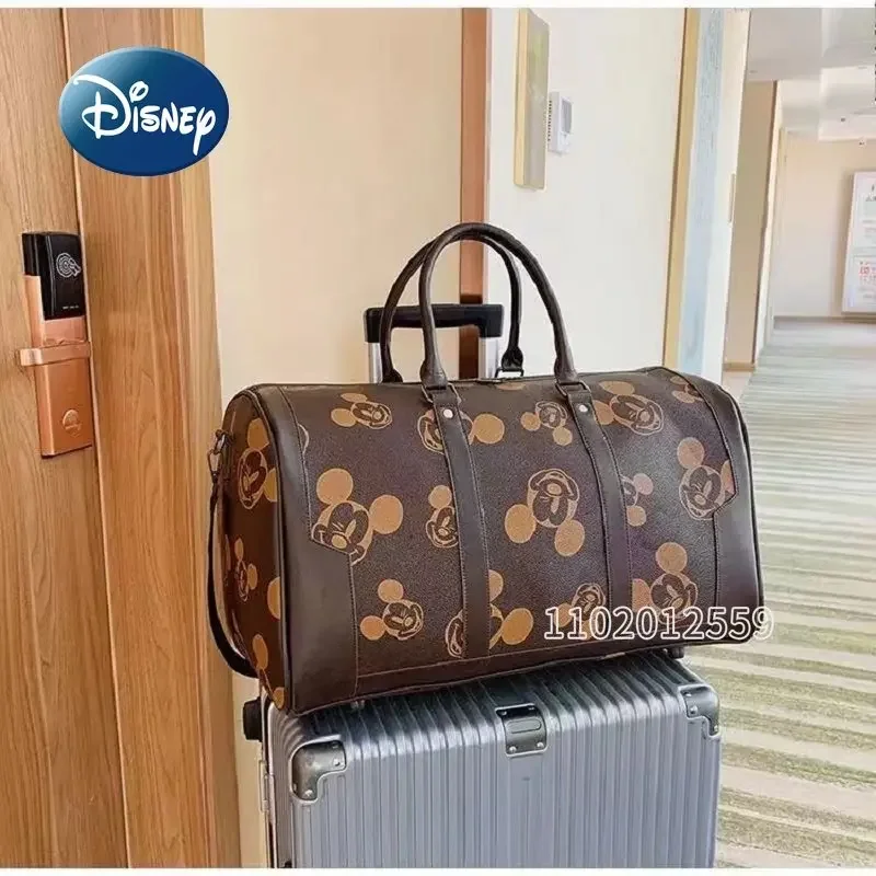 Travel Bags Disney's New Mickey Portable Travel Bag Luxury Brand Women's Travel Bag High Quality Cartoon Fashion Large Capacity Luggage