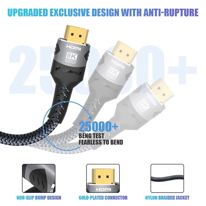 Ultra High-Speed 8K HDMI 2.1 Cable with eARC and HDR Support